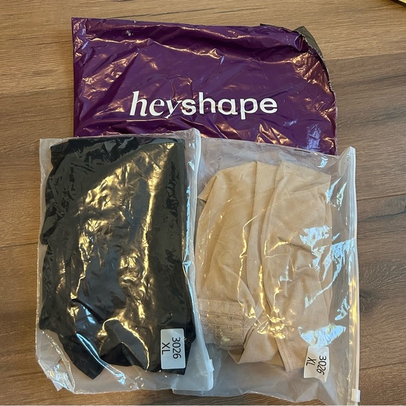 BRAND NEW! Hey Shape Snatched Shapewear Bodysuit Bundle Nude and Black Size XL